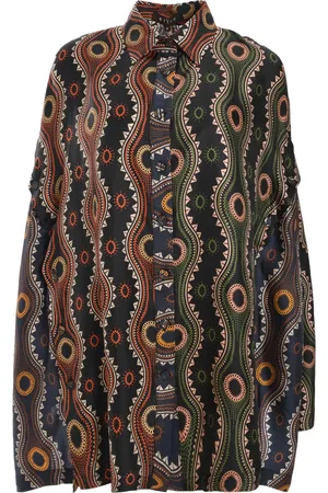 BIYAN Camisa de seda estampada