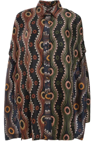 BIYAN Camisa de seda estampada