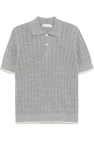 Brunello Cucinelli Playera tipo polo con ribete en contraste