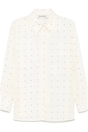 Rohe Camisa de seda con estampado de lunares