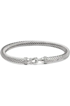 David Yurman Pulsera Buckle Classic Cable en plata de ley con diamantes de 5mm