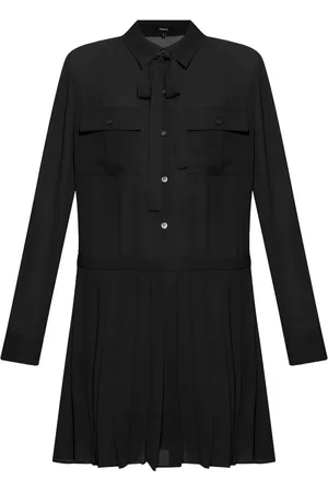 THEORY Vestido camisero plisado
