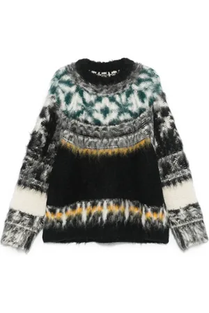 SACAI Hoodie con motivo tejido en intarsia