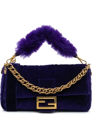Fendi Bolsa satchel Large Zucca Embossed Velvet baguette 2010-2024