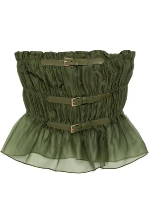 Cynthia Rowley Top de organza con hebilla