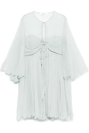 Chloé Vestido de seda corto con diseño plisado