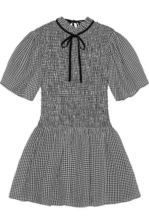 Ganni Vestido midi con cuadros estampados