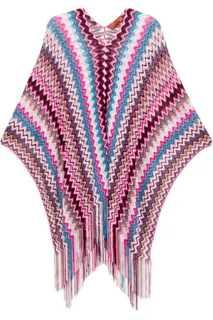 Missoni Poncho con motivo en zigzag