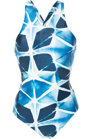 Lenny Niemeyer Traje de baño con tiras cruzadas y estampado Shibori