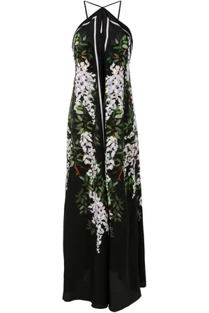 Lenny Niemeyer Vestido largo de seda Glicinia con cuello halter