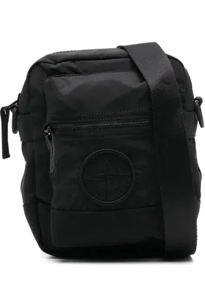 Stone Island Mochila tipo mensajero con logo en relieve