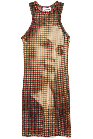 Jean Paul Gaultier Top de malla con cara estampada