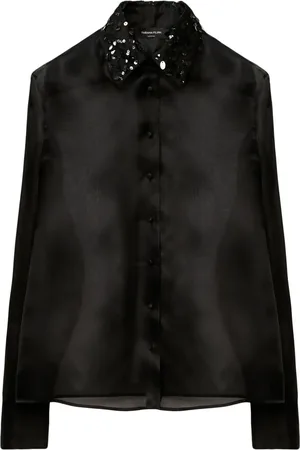 Fabiana Filippi Camisa de organza con lentejuelas