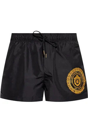 VERSACE Shorts de playa con logo estampado