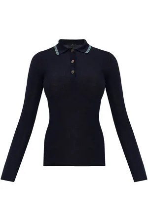 Etro Suéter tipo polo con borde a rayas