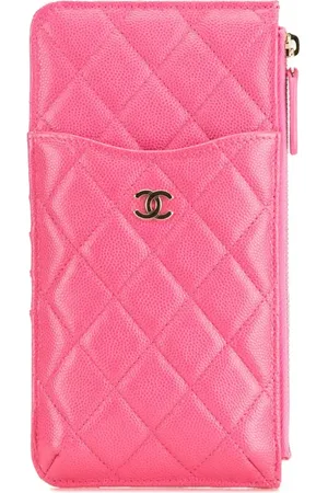 CHANEL Cartera CC Quilted Caviar Flat Phone Case Wallet 2019
