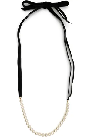 Jennifer Behr Collar de listón con perlas