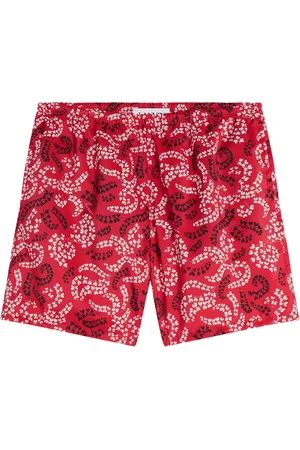 Lanvin Shorts de playa con hojas estampadas