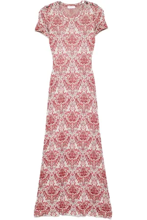Paco rabanne Vestido largo con motivo de cachemira en jacquard