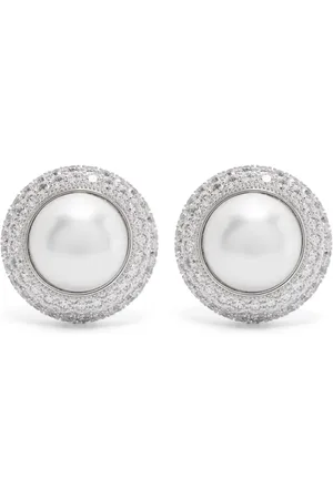 Self-Portrait Aretes con perlas artificiales y cristales