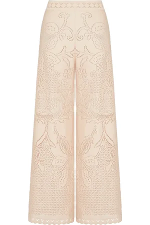 VALENTINO GARAVANI Pantalones anchos con bordado floral