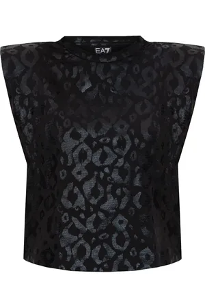 EA7 Playera con estampado de leopardo