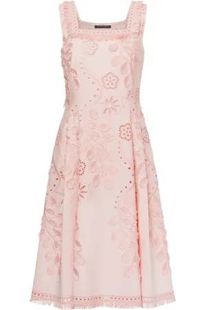 Alberta Ferretti Vestido midi con bordado inglés