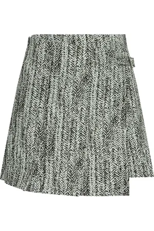 Ganni Falda corta de tweed cruzada