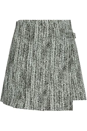 Ganni Falda corta de tweed cruzada