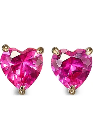 Anabela Chan Aretes Heart mini en oro vermeil de 18kt con rubí