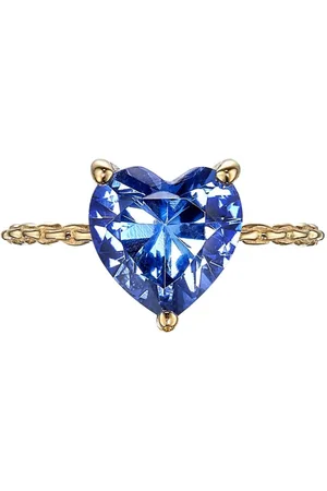 Anabela Chan Anillo Heart mini en oro amarillo de 9kt con zafiro