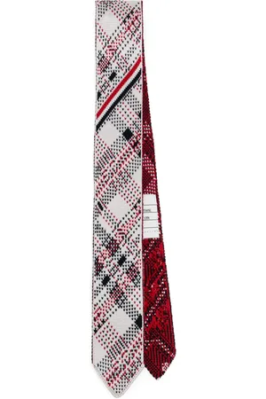 Thom Browne Corbata tejida con motivo de cuadros madrás en jacquard