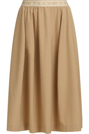 Marni Falda midi con logo en la pretina