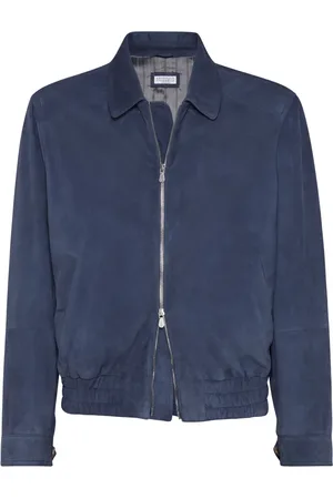 Brunello Cucinelli Chamarra bomber de gamuza