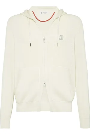Brunello Cucinelli Hoodie tejida de canalé