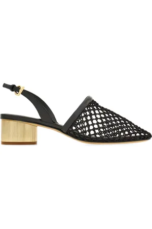 Salvatore Ferragamo Tira trasera de malla con tacón de 40mm