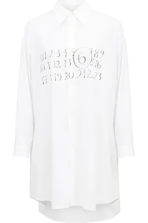Maison Margiela Vestido camisero con motivo de números característicos