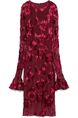 ROTATE Vestido de malla con volantes en 3D