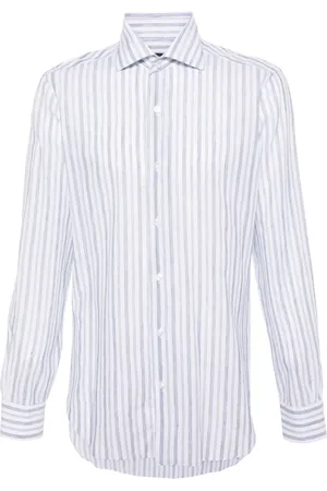 BARBA Camisa semitraslúcida con halo de rayas