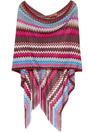 Missoni Poncho entretejido en zigzag