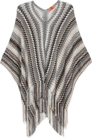 Missoni Poncho entretejido en zigzag