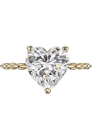 Anabela Chan Anillo Heart mini en oro amarillo de 9kt con diamantes