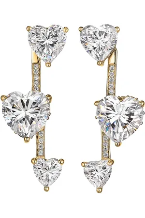 Anabela Chan Aretes Heart Pendulum en oro vermeil de 18kt con diamantes