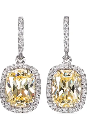 Anabela Chan Aretes Comet Canary en oro blanco de 18kt con diamantes