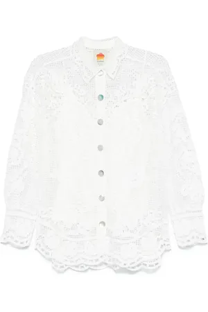 Farm Rio Camisa con bordado inglés