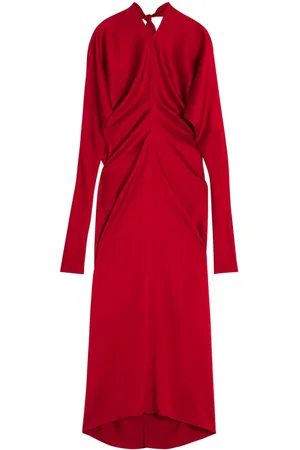 Lanvin Vestido largo con diseño fruncido