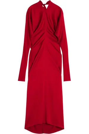 Lanvin Vestido largo con diseño fruncido