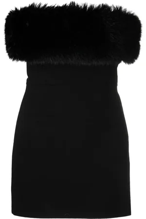 Saint Laurent Vestido corto con ribete texturizado