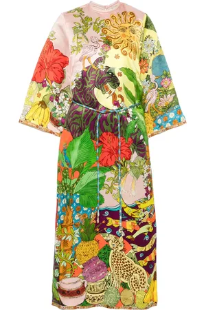 ALÉMAIS Vestido midi Tiger