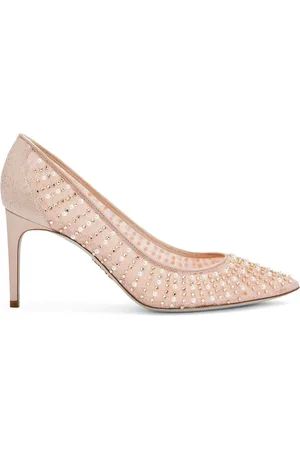 RENE CAOVILLA Zapatillas de encaje con tacón de 80mm